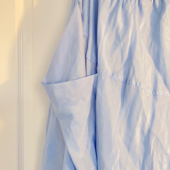 Donna Karan Vintage DKNY Pure 100% Silk Sky Blue Wrap Skirt - Picture 8 of 17